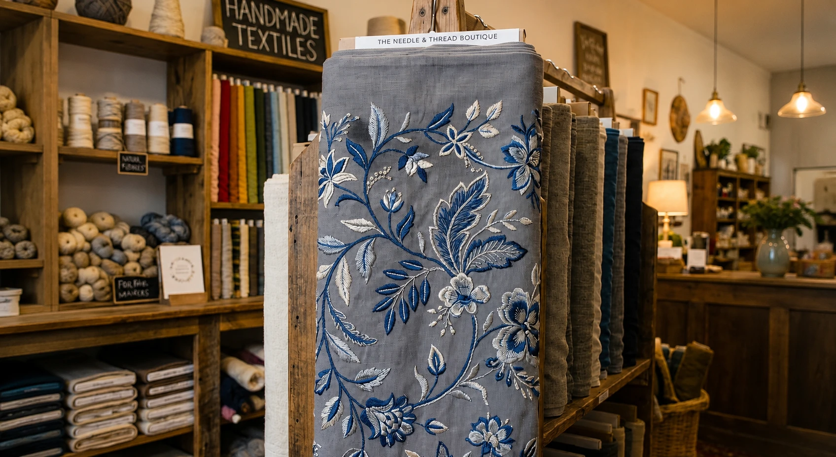 Printed and embroidered fabric for Canada import wholesale from India