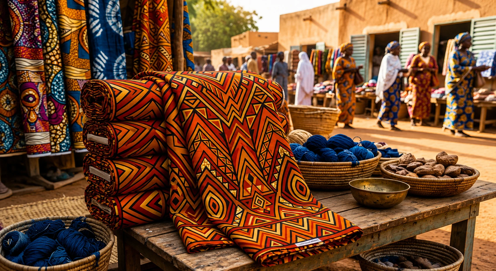 African wax print pagne fabric for Niger import from India