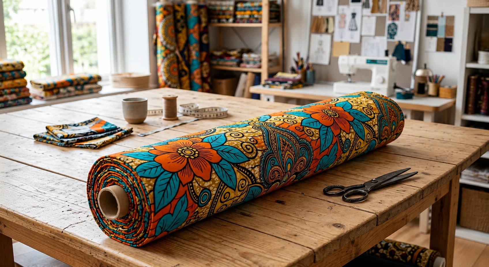 African wax print Ankara fabric rolls for Nigeria import from India