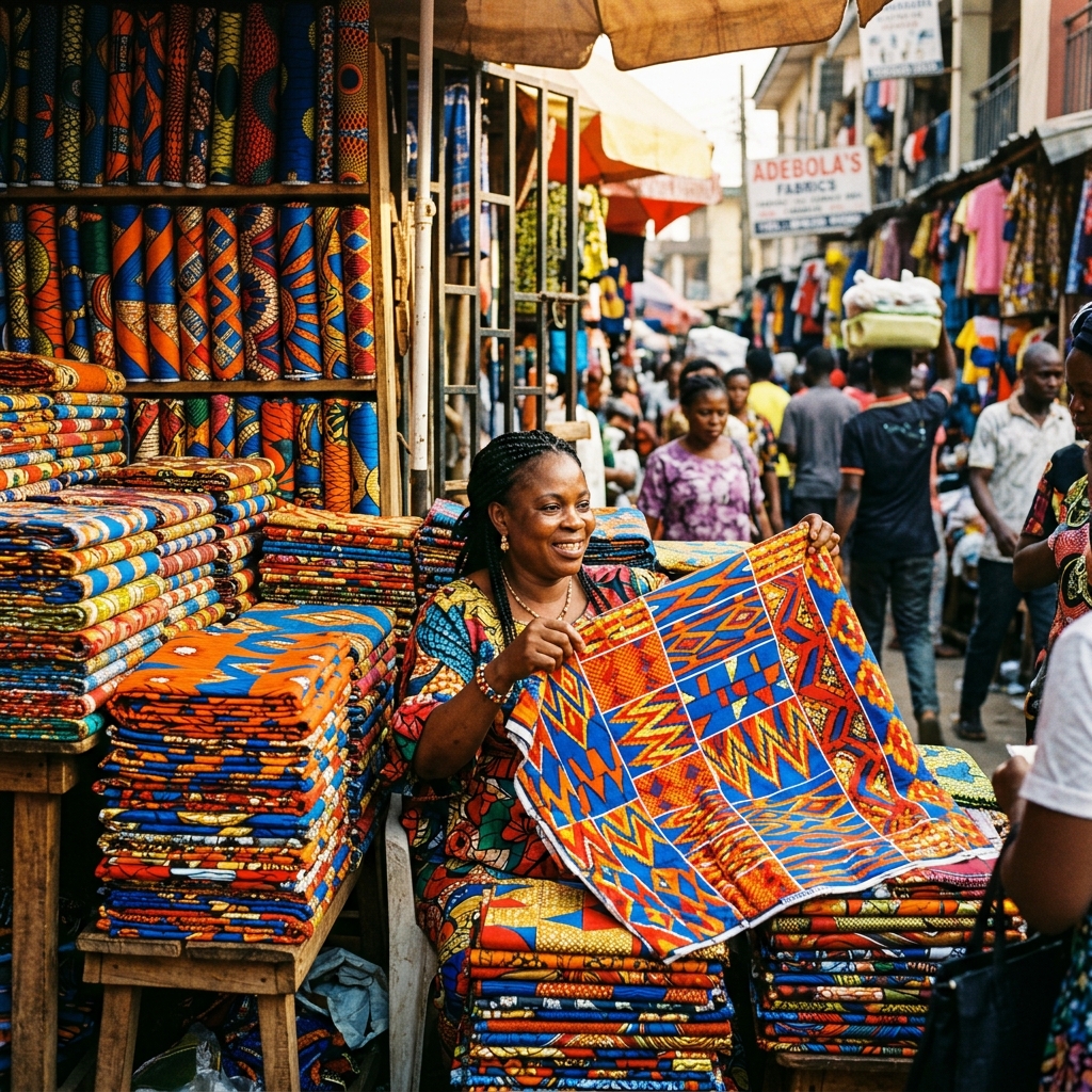 African wax print Ankara fabric rolls for Nigeria import from India