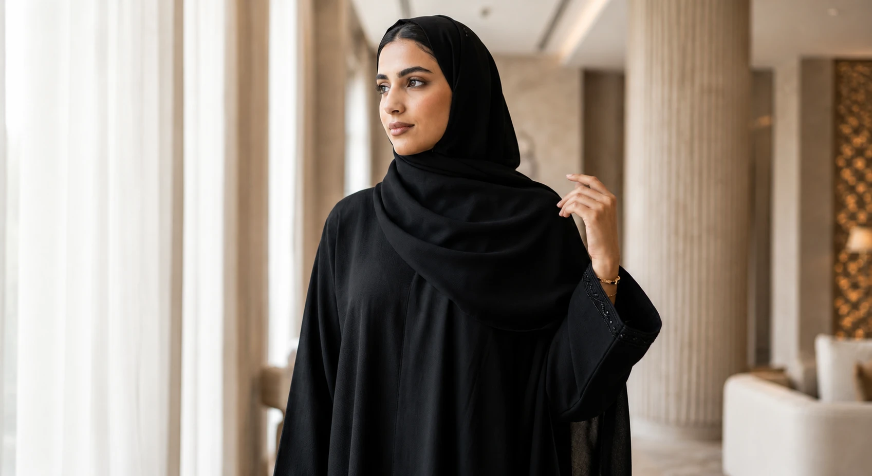 Scarf hijab and kaftan fabric for Saudi Arabia import from India
