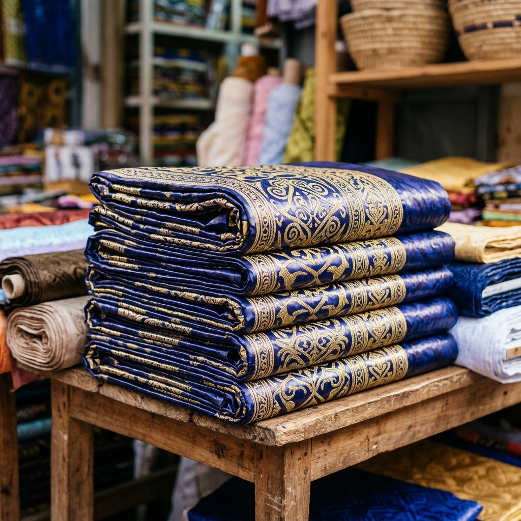 Bazin riche and tissu wax fabric for Senegal import from India