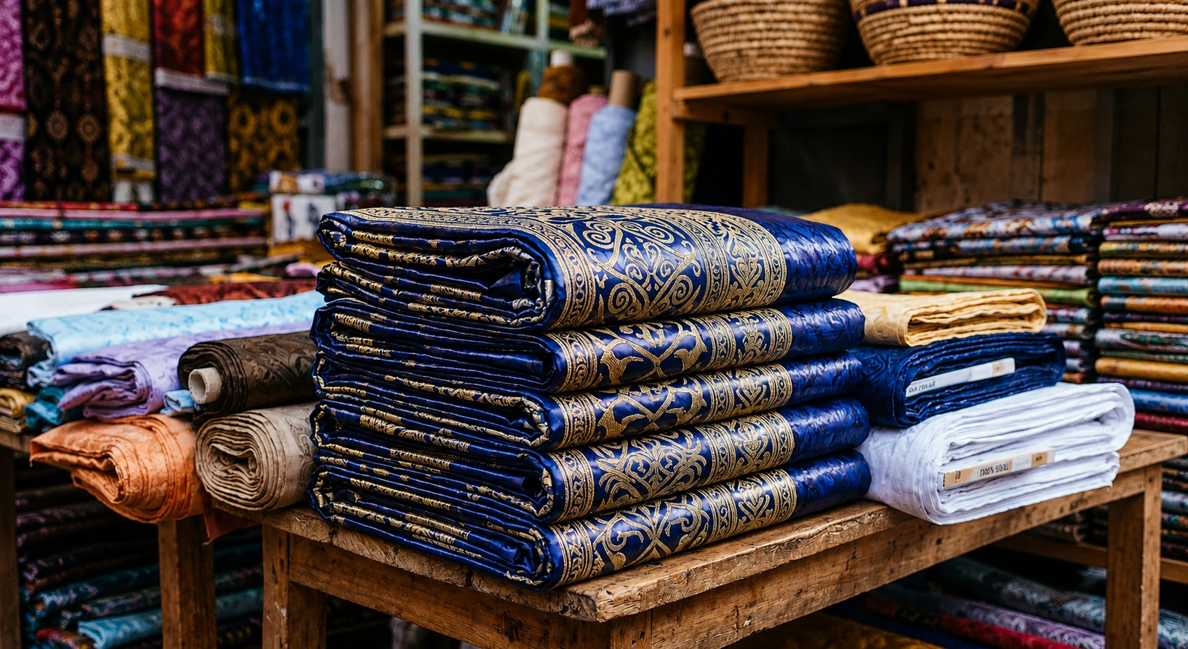 Bazin riche and tissu wax fabric for Senegal import from India
