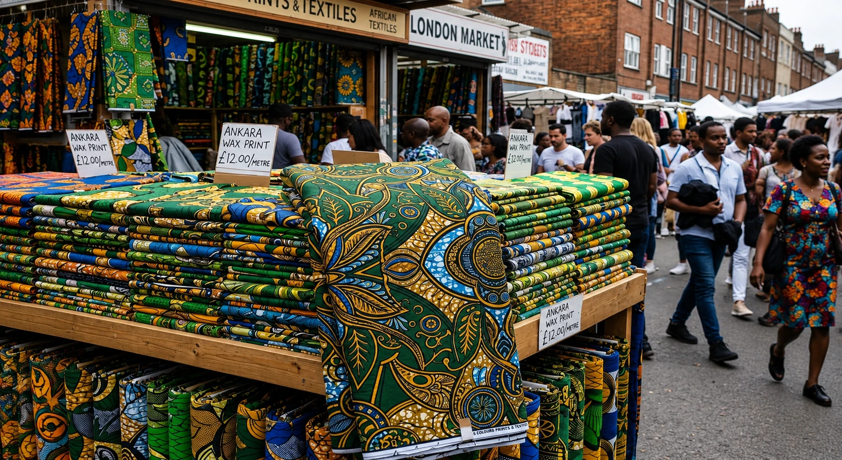African wax print Ankara fabric for UK import wholesale from India